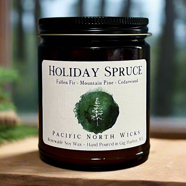Pacific North Wicks - Wholesale Jar/Filled Candle - Holiday Spruce Candle | Evergreen, Pine, Fir Scent | Soy 0
