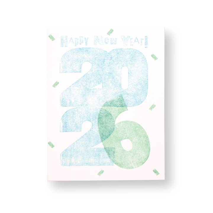 2026 New Year Letterpress Card for wholesale by Letterpress PLAY