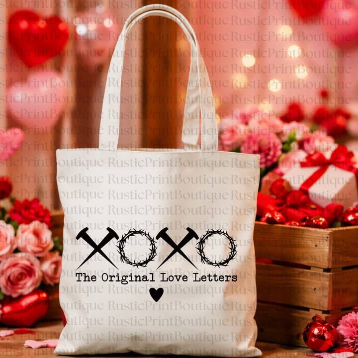 Valentine's Day Tote Bag Jesus Christ Love Tote Bag for wholesale by RusticPrintStudio