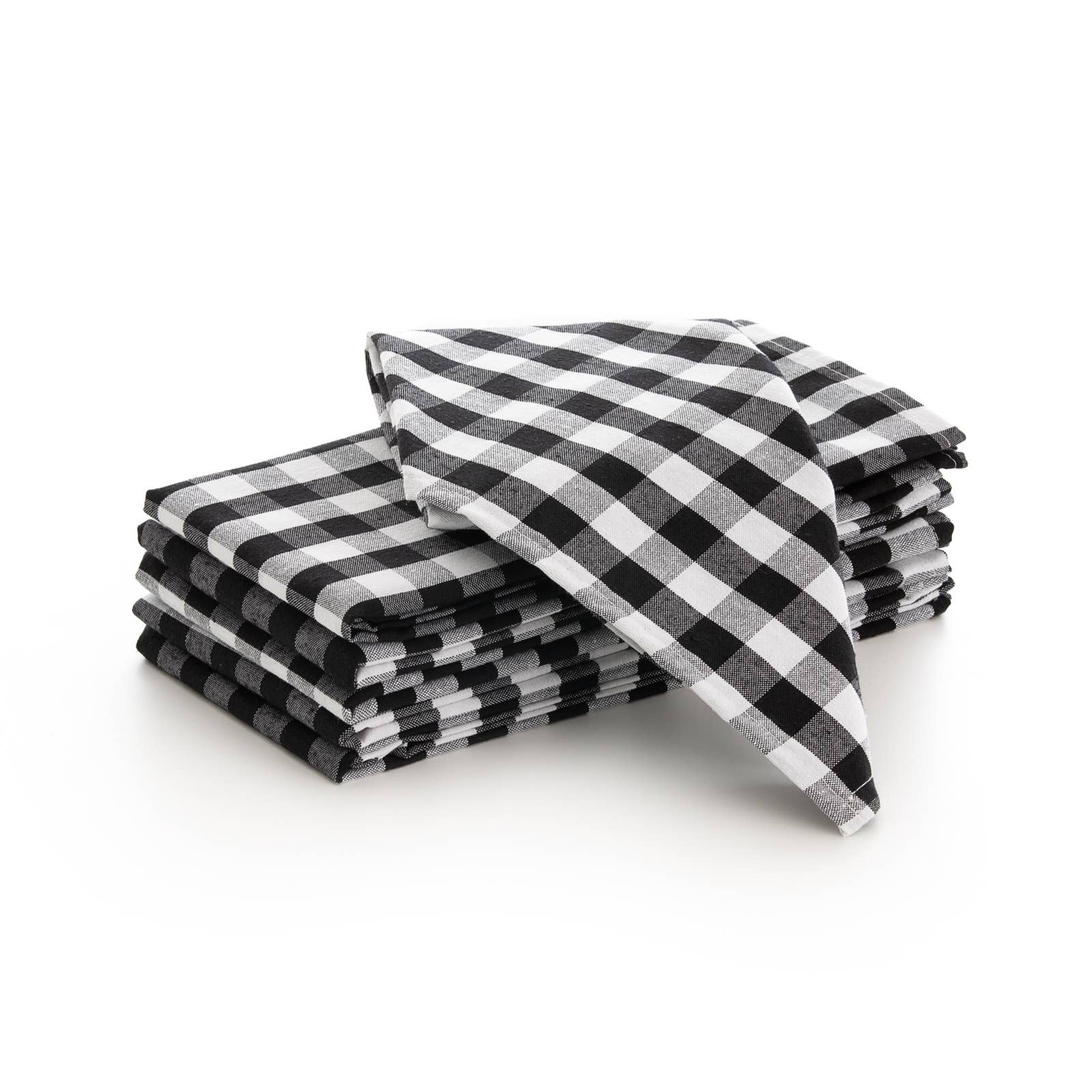 GAMUSI - Wholesale Dinner & Cloth Napkin - Set of 6 cotton fabric napkins with gingham checks 45x45 cm6