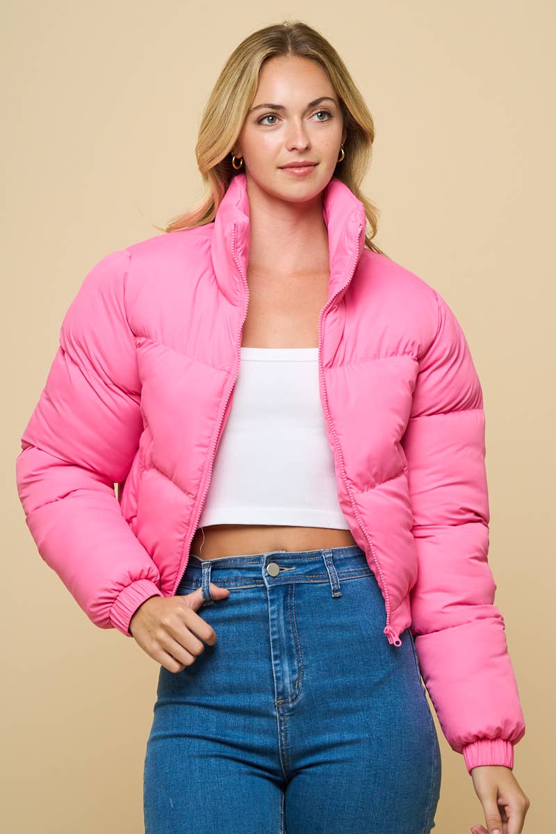 ANWND – Puffer Jacket - Mulher por atacado – Jaqueta Puffer Curta Acolchoada0