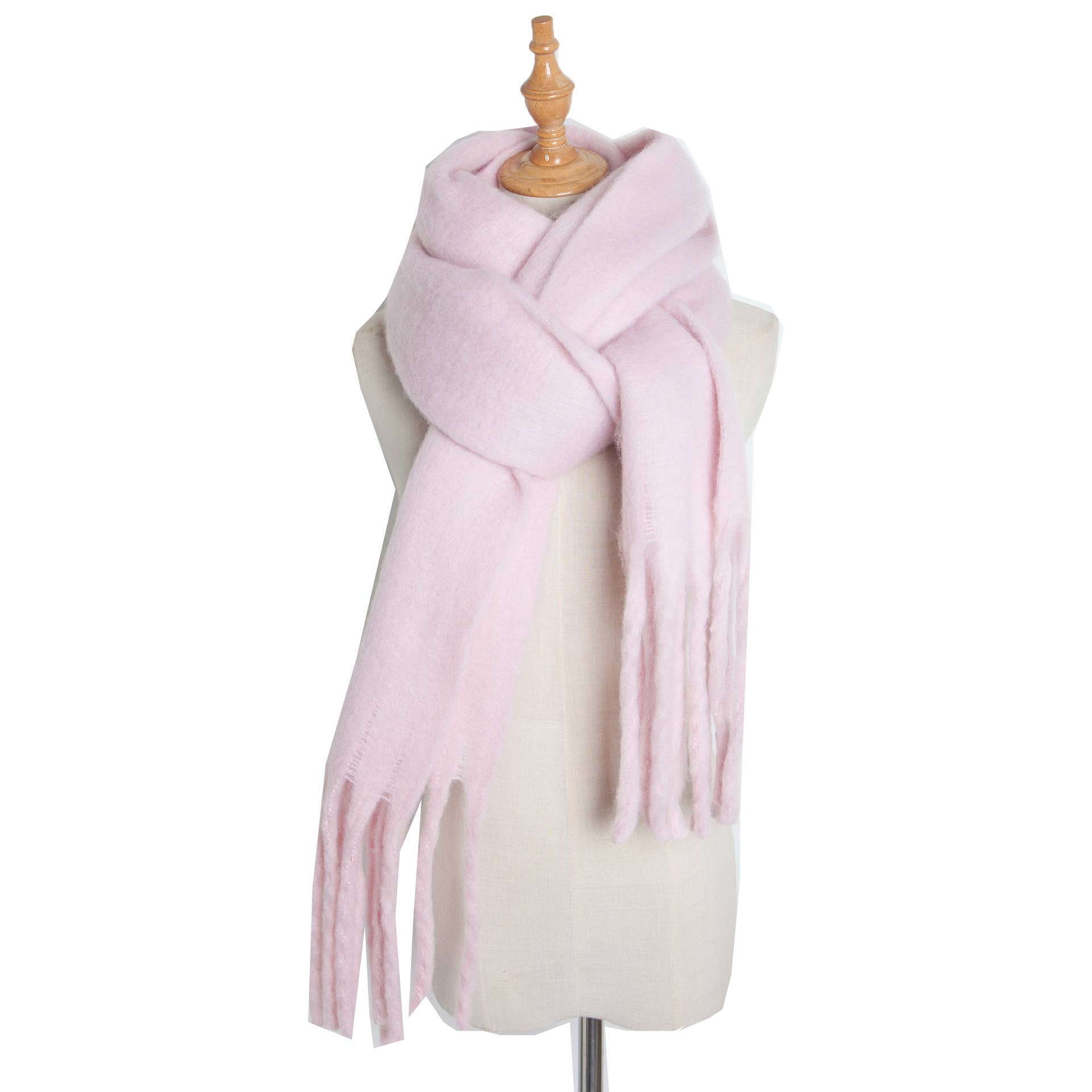 HIDDENBRAND - Wholesale Scarf - Women's - soft cozy classic solid fringe scarf wrap5