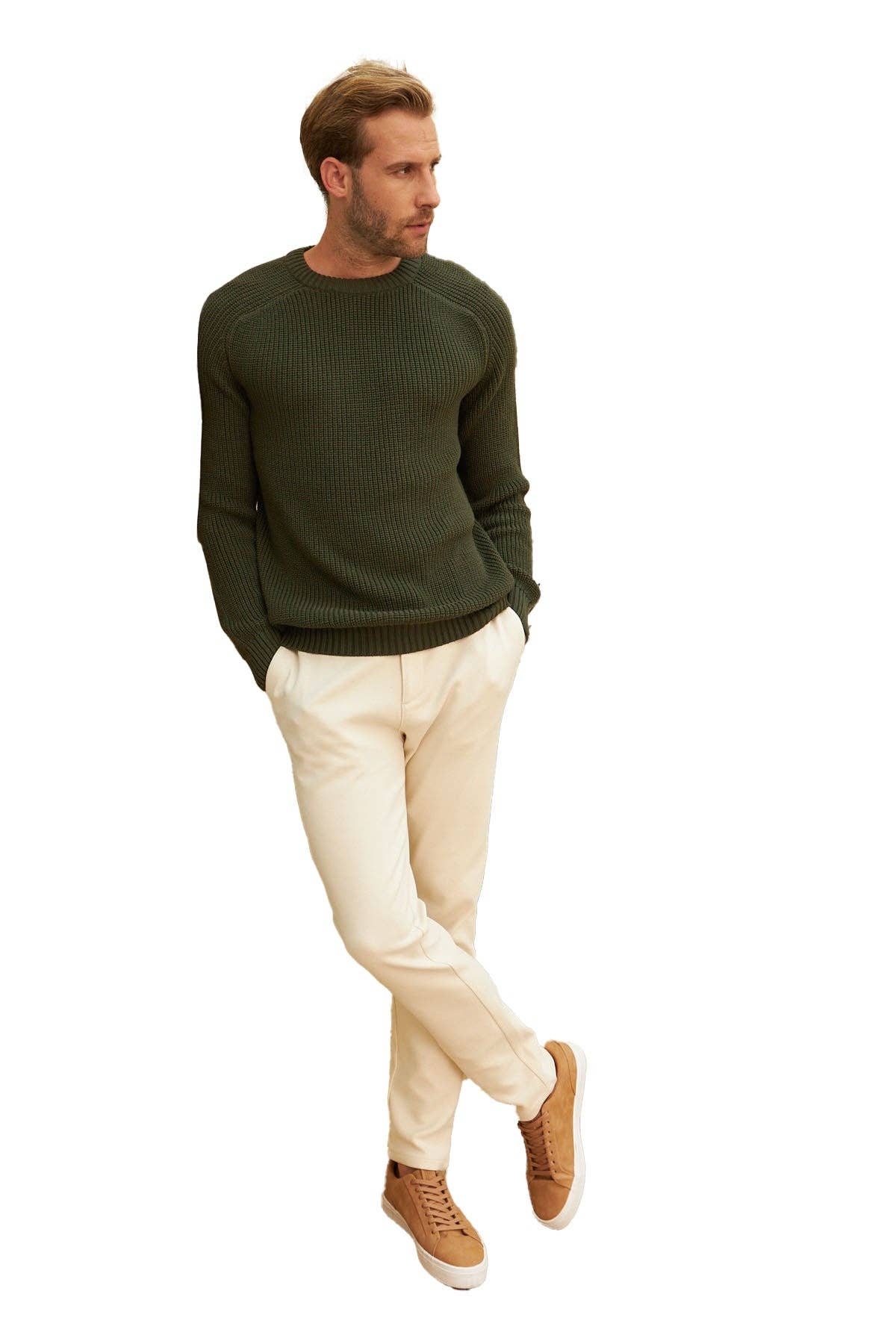 Wear Sierra - Wholesale Knit Sweater - Men's - Men's Long Sleeve Crewneck Mid-Weight Pullover Sweater34