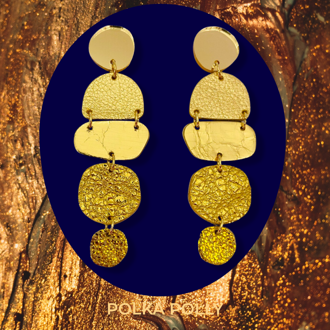 Polka Polly – wholesale Hängande örhängen – UPALA Yoga - Gyldene Sol4