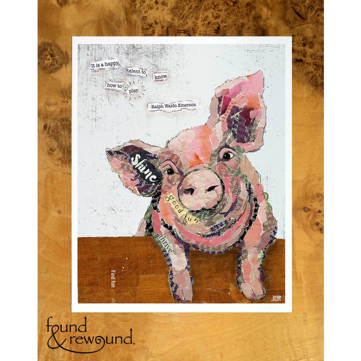 Cochon - Imprimé pour la vente par Found & Rewound