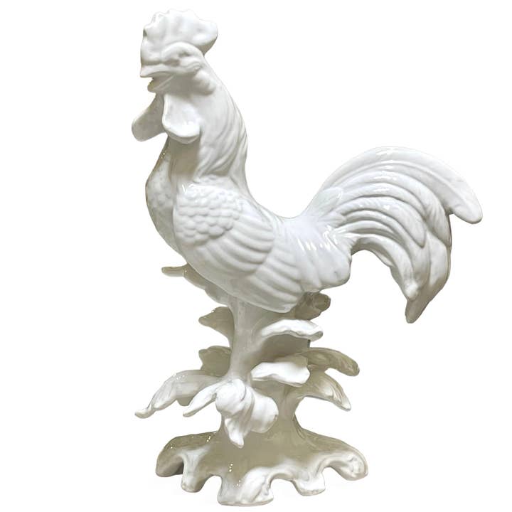 Rooster white 19'' for wholesale by Intrada Italy