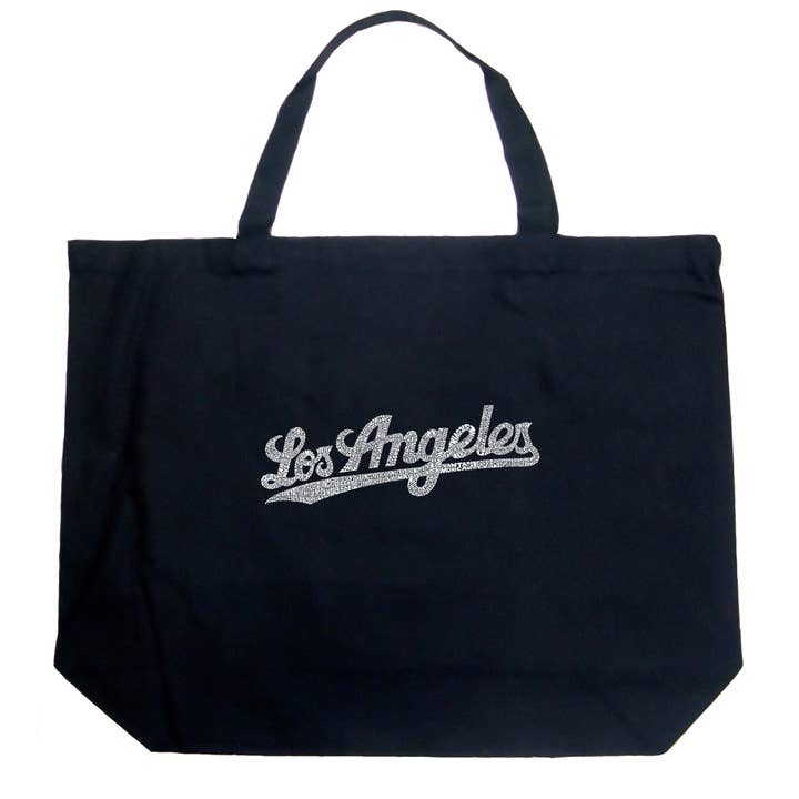 LA Pop Art Word Art Tote Bag - LOS ANGELES NEIGHBORHOODS for wholesale by LA Pop Art