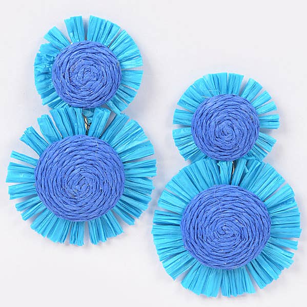 Pendientes colgantes de paja sintética para venta al por mayor de 3AM BY H&D ACCESSORIES