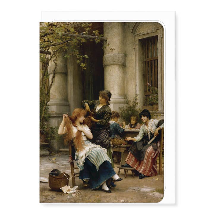 Ezen Trade - Venta al por mayor Tarjetas de felicitación - AN AL FRESCO TOILETTE (1889): Pintando una tarjeta de felicitación