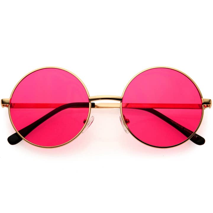 SPARE-SPECS, LLC - Wholesale Sunglasses - Women's - Retro Hippie Round Color Tone Metal Sunglasses 98925