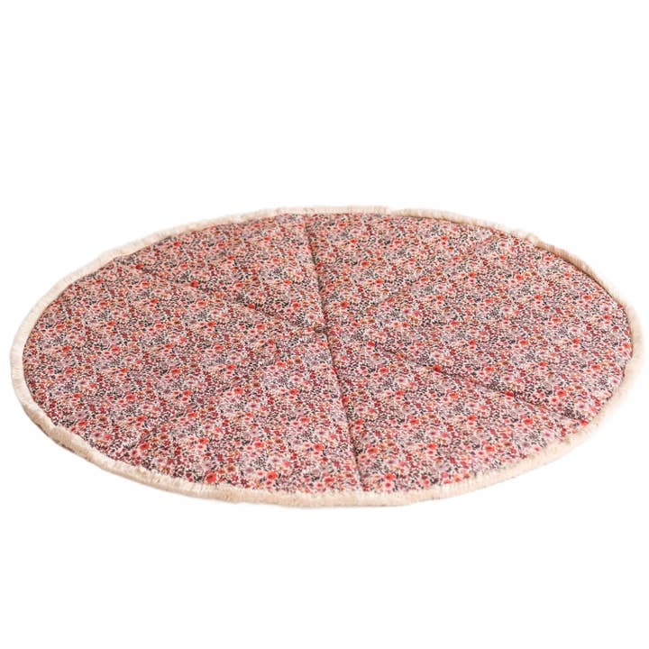 MINICAMP Floral Rose Floor Mat for Children with Cotton Fringe Trim for wholesale by MINICAMP