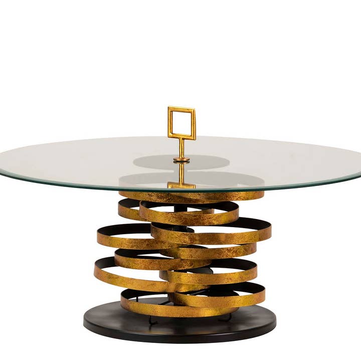 Table d'appoint en métal et verre doré Yuku 92 x 92 x 50 cm pour la vente par Ethan Chloe - GARPE GROUP - GARCIA PÉREZ Y CÍA S.L.