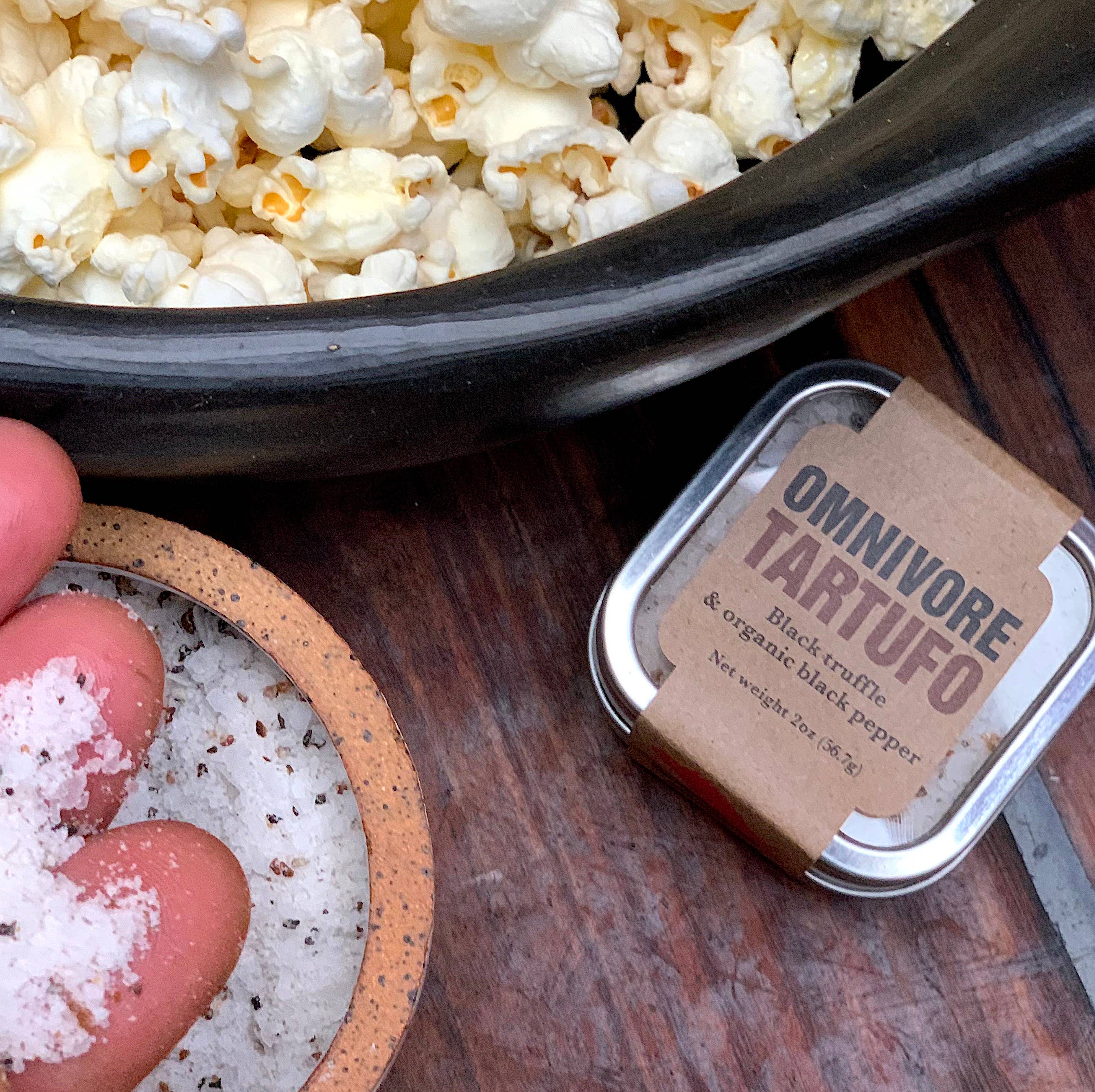 OMNIVORE LLC - Wholesale Salt - NEW -2 oz Omnivore Tartufo Truffle Sea Salt  Blend -Tin4