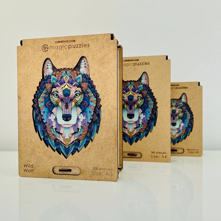 Lubiwood - Wholesale Puzzle - Adult - Wild Wolf Jigsaw A4 Premium Box4