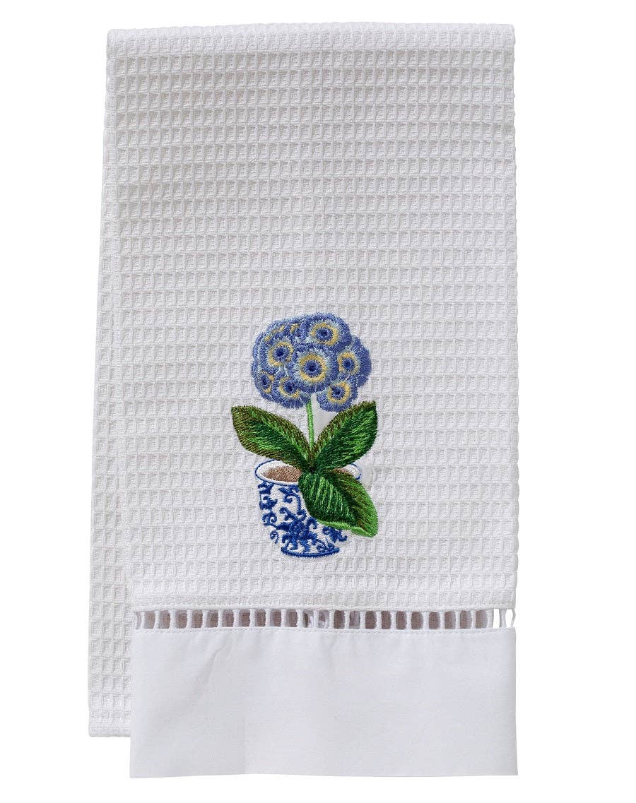Jacaranda Living - Wholesale Hand towel - Guest Towel, Waffle Weave, Potted Primrose (Blue)