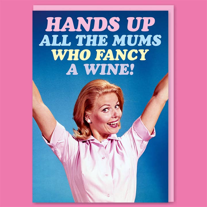 Mums who fancy a wine Mothers Day Greeting Card for wholesale by Dean Morris Cards