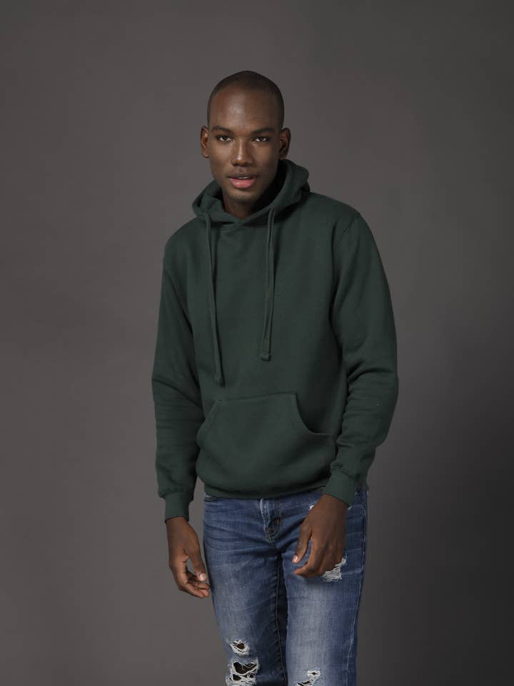 Forest Green Fleece Cozy Hoodie - Men for wholesale by Wear Static