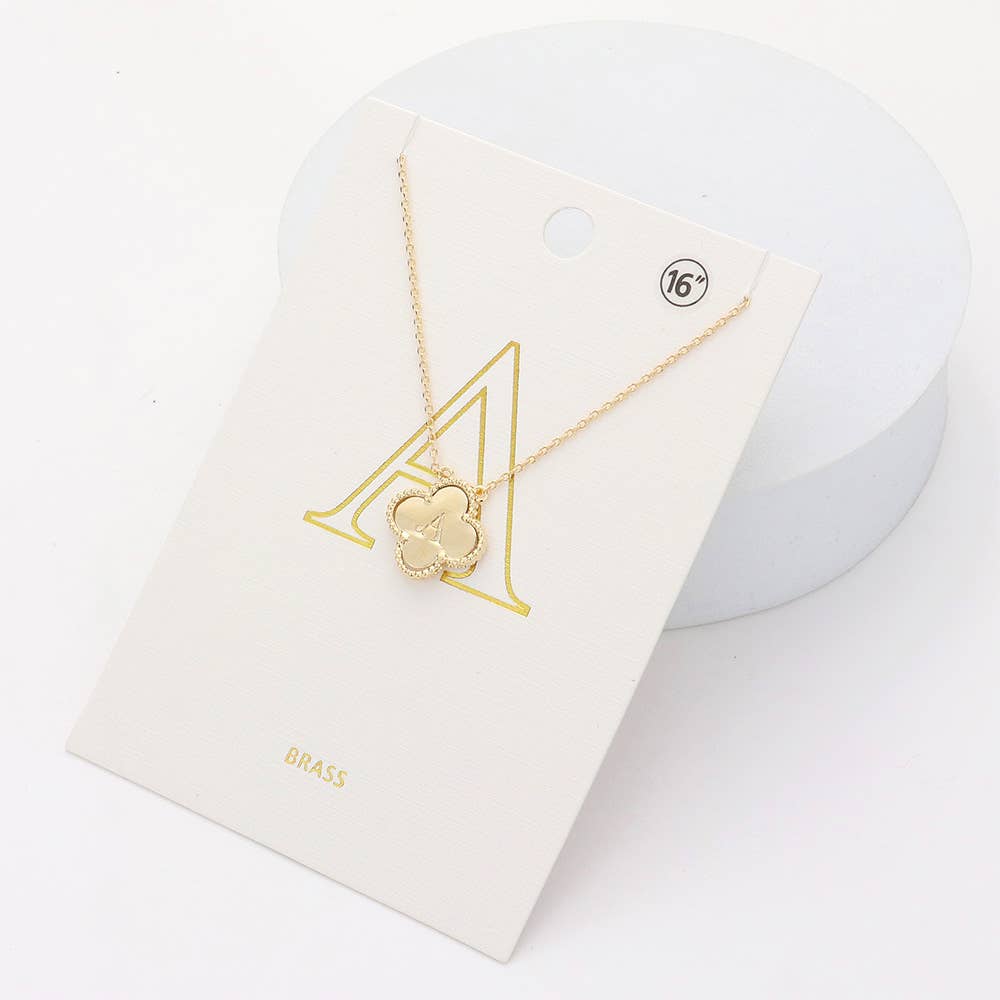 Sensibling Corp. - Wholesale Pendant/Charm Necklace - Quatrefoil Initial I Pendant Necklace