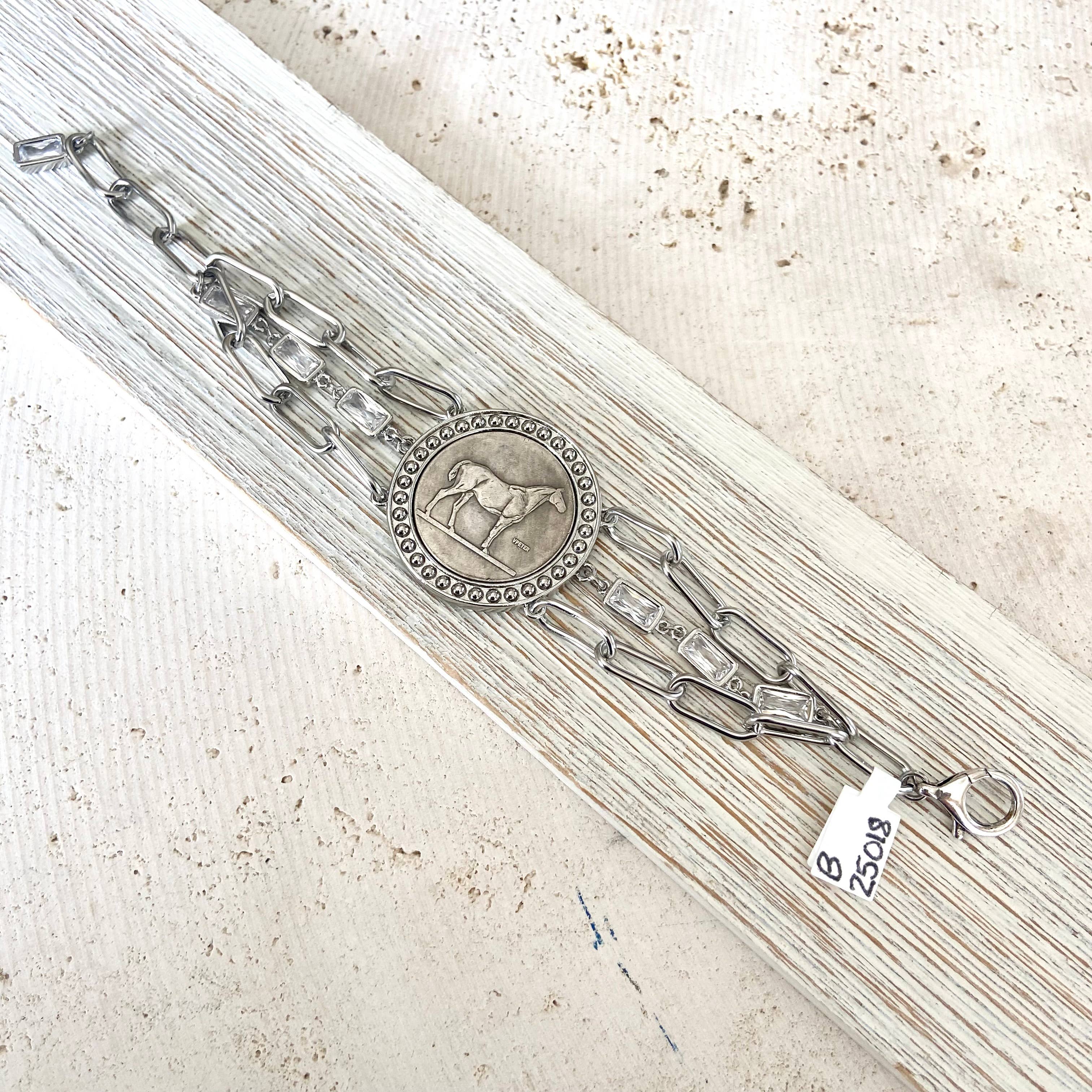 VB&CO Designs Handmade Jewelry - Wholesale Charm/Dangle Bracelet - Horse jewelry coin bracelet country western derby equestrian7