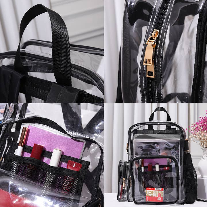 Sensibling Corp. - Wholesale Backpack - Women's - Clear Transparent Stadium-Approved School Backpack Bag