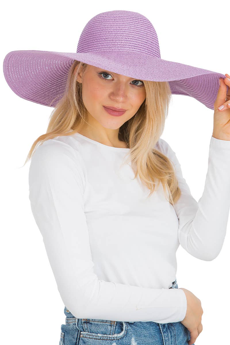 Cap Zone - Venta al por mayor Sombrero de paja - Mujer - Sombrero de sol de paja con tejido apretado, color sólido y ala ancha flexible33