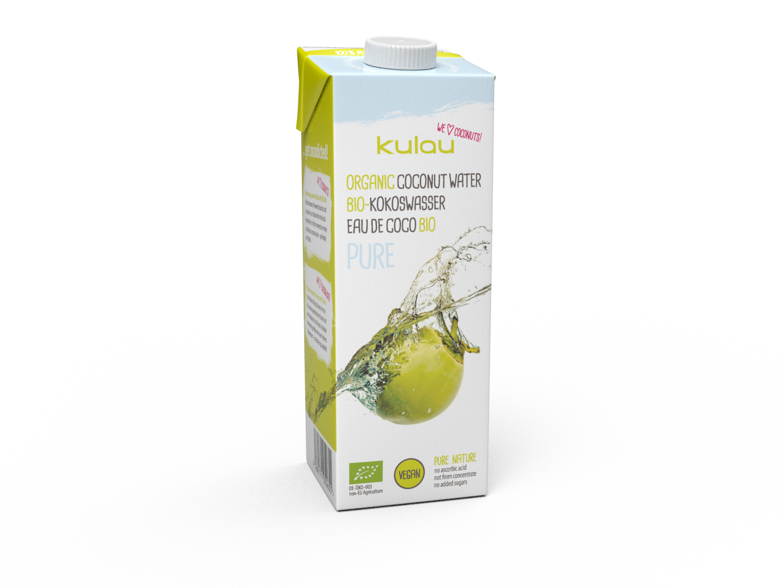 KULAU - Vendita all'ingrosso Succhi di frutta - 12 x KULAU acqua di cocco biologica pura 1 l1