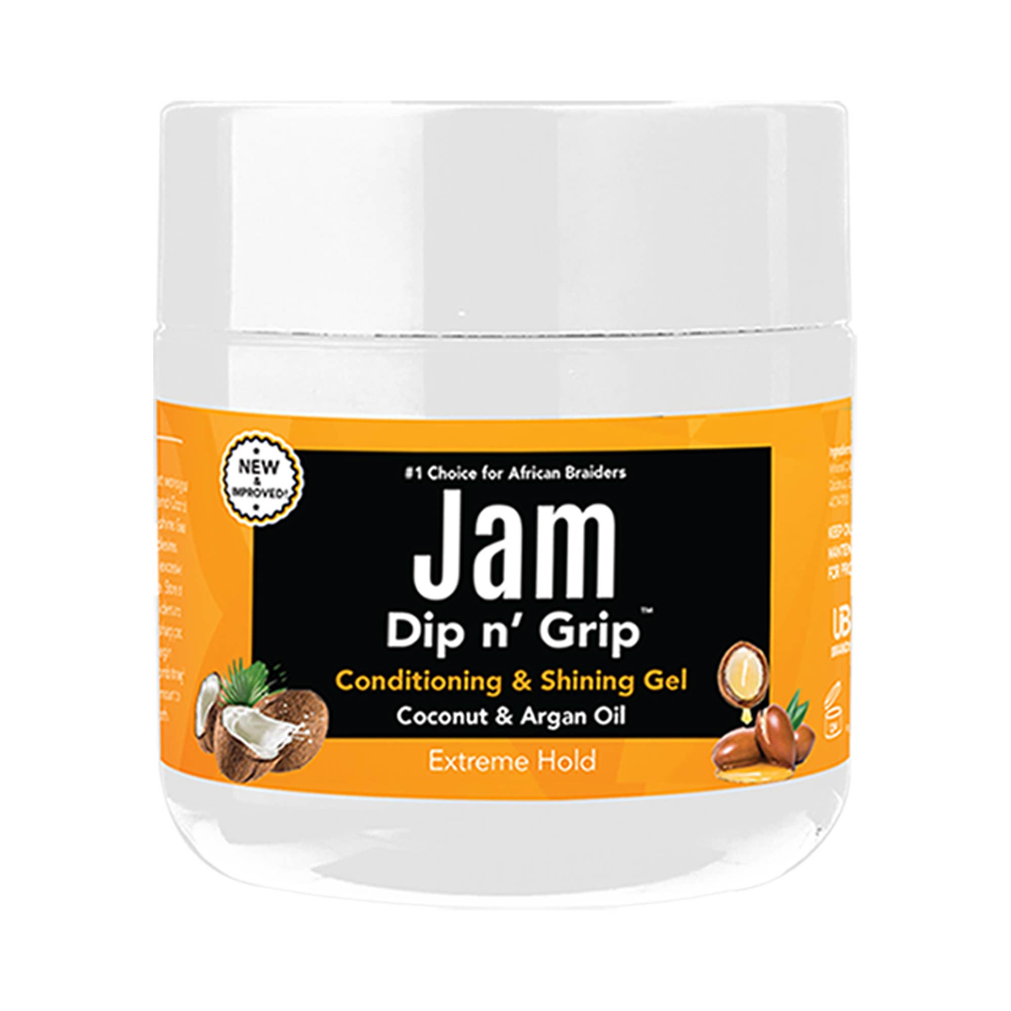 UB BRANDS INC - Wholesale Hair Styling Gel/Mousse - Jam Dip N Grip Coconut & Argan Oil Shining Gel (4oz)