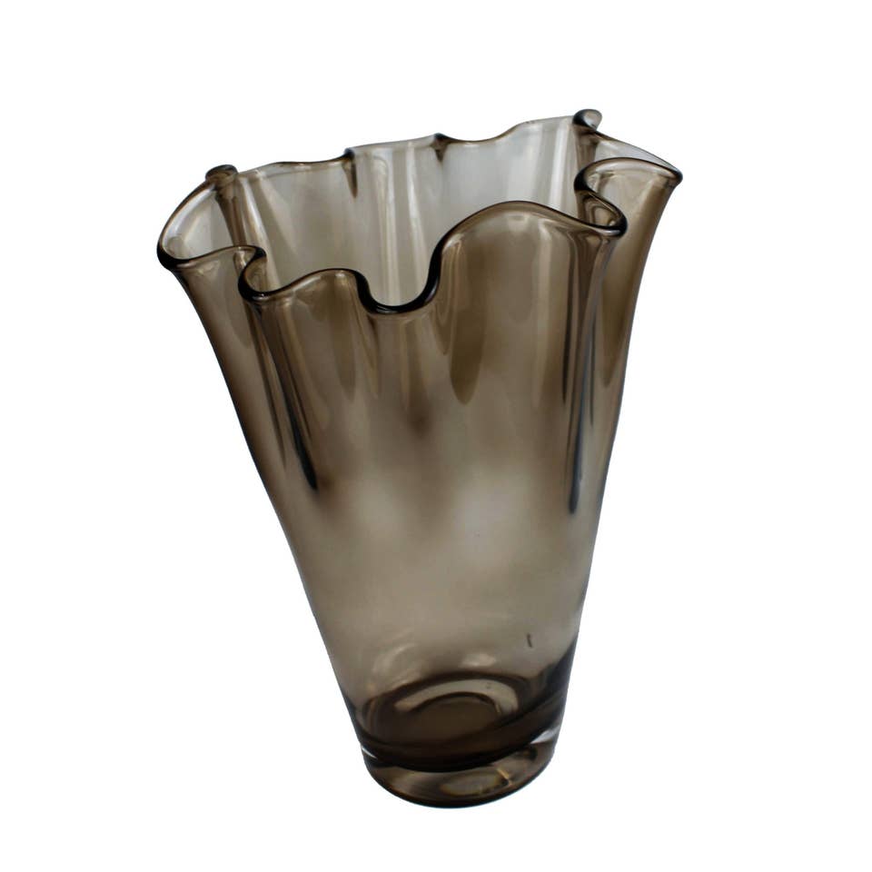 Vase glass wavy amber colored glass vase Mother's Day decoration for wholesale by Signature Home Collection GmbH