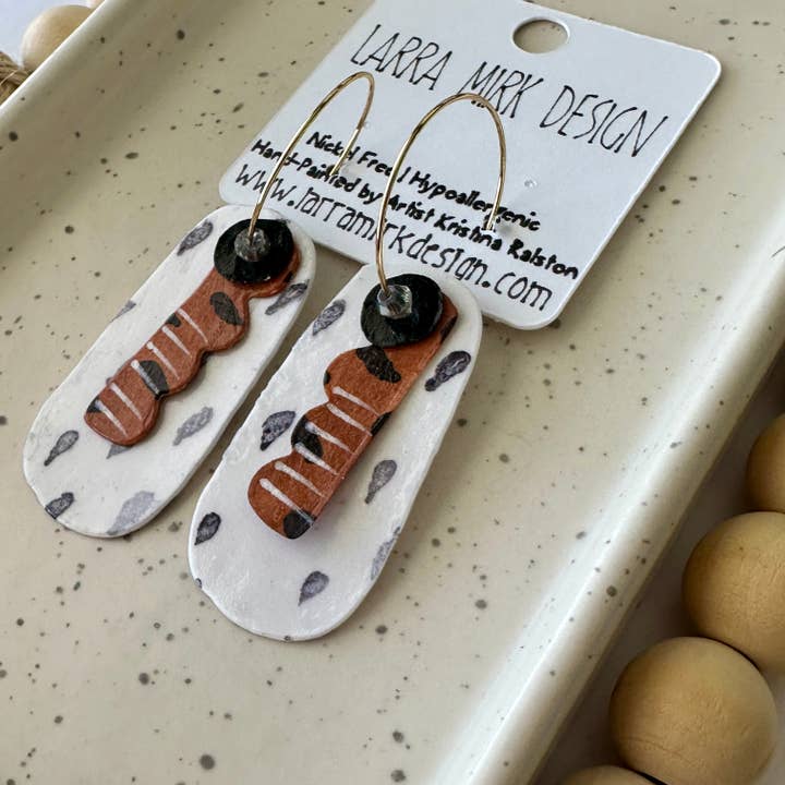 Paper Earrings | Phoebe | Leopard for wholesale by Larra Mirk Design