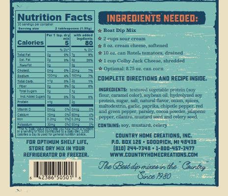 Country Home Creations - Wholesale Dip - Coastal Kitchen Boat Dip Mix1