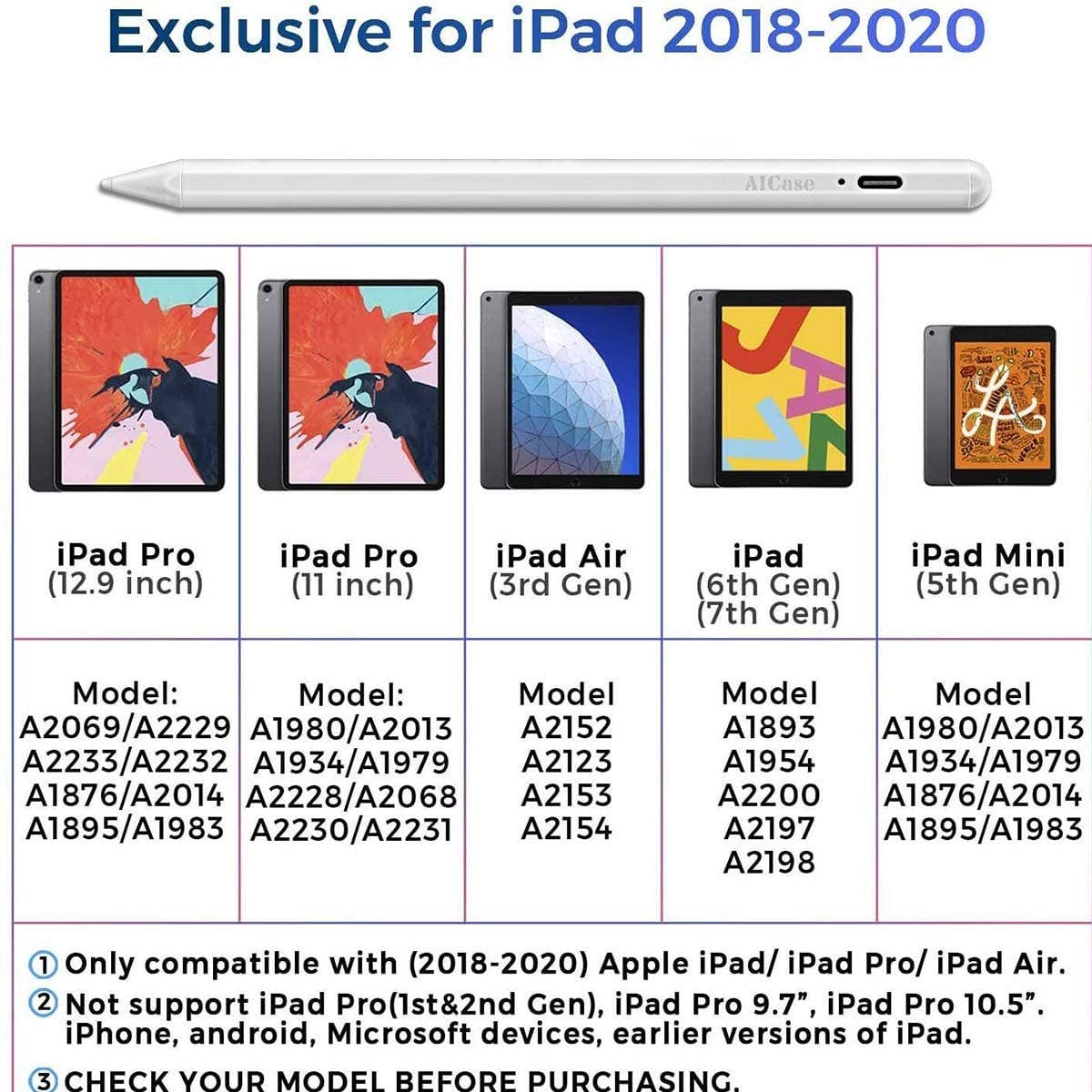 AICase - Wholesale Laptop/Tablet Case - Unisex - Stylus Pen for iPad with Palm Rejection Active Pencil for Precise Writing/Drawing7