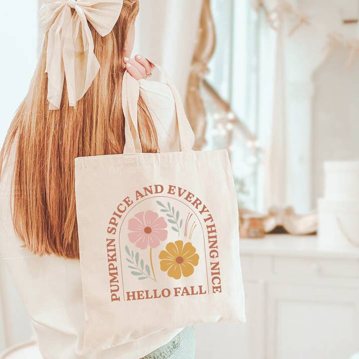 Pumpkin Spice och allt fint Canvas Tygväska för wholesale av Luxe Gifts and Accesories