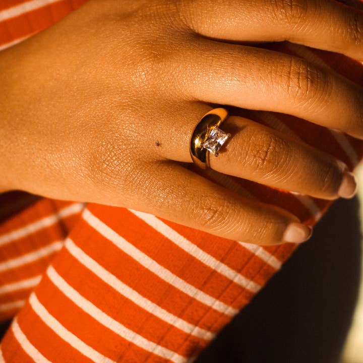 Olivia Chunky Zirconia Ring for wholesale by Fran's Hause