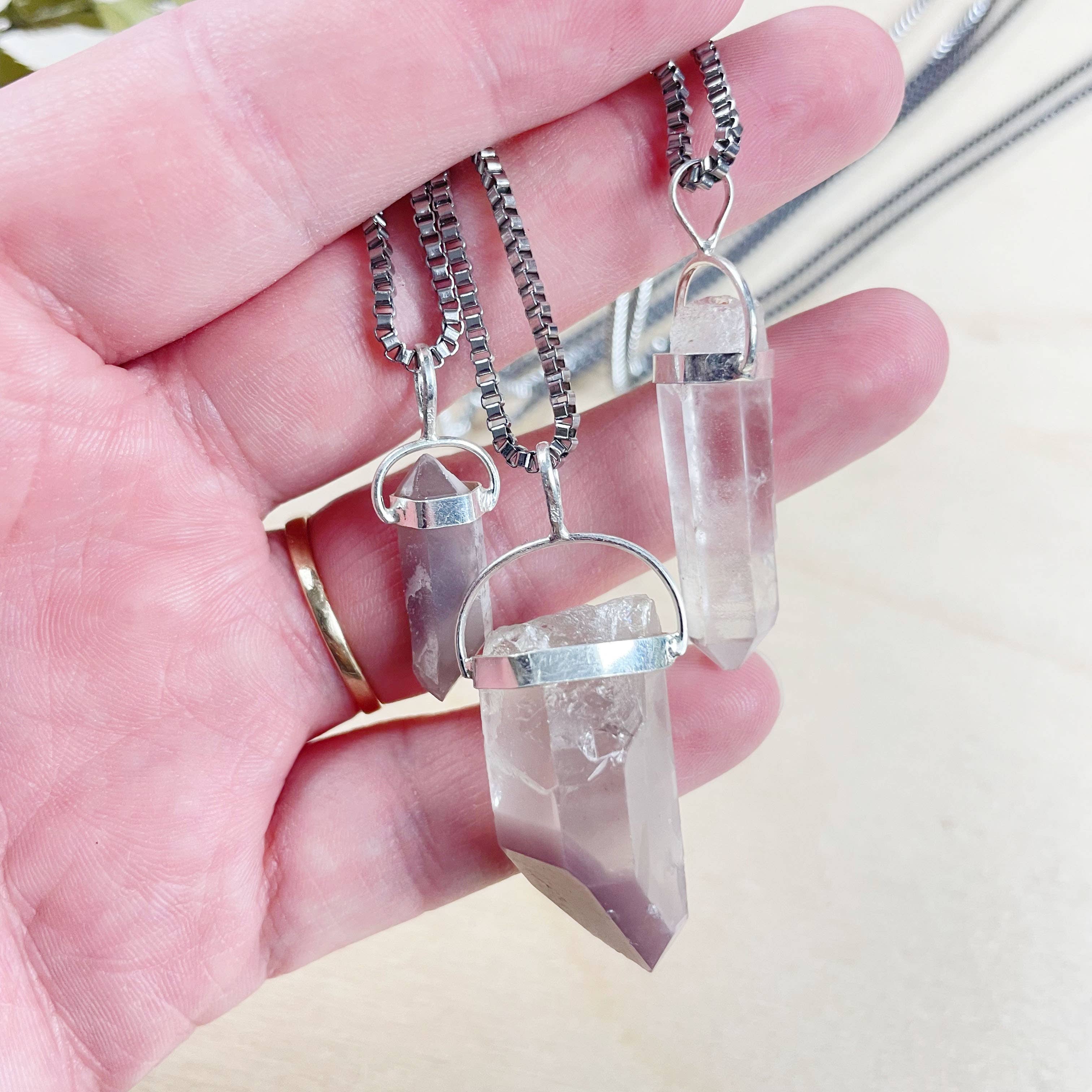 Ewelina Pas Jewelry - Wholesale Pendant/Charm Necklace - Silver Lithium Quartz Slice Necklace1