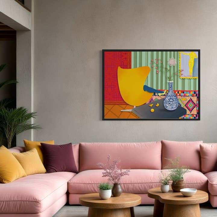 Studio Angelart - Wholesale Art Print - Woman in Yellow Egg Chair – Limited Art Print2