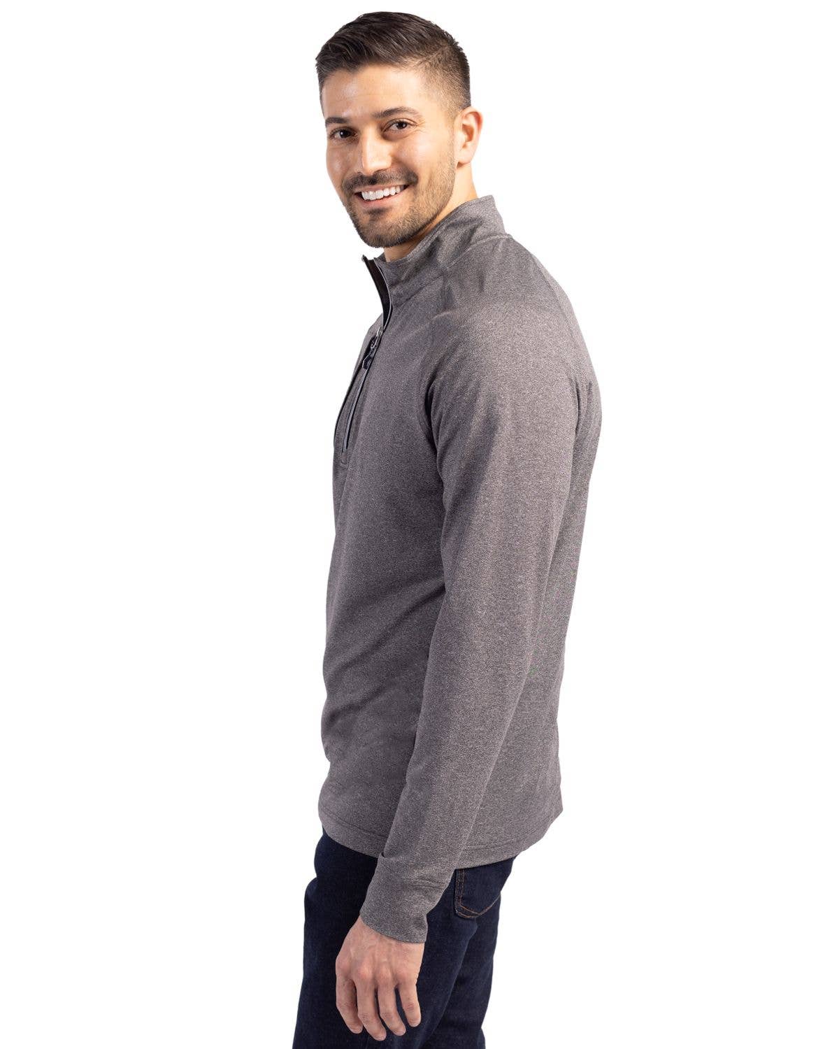 Cutter & Buck - Wholesale Sweatshirt - Men's - Cutter & Buck Adapt Eco Knit Heather Mens 1/4 Zip Pullover2