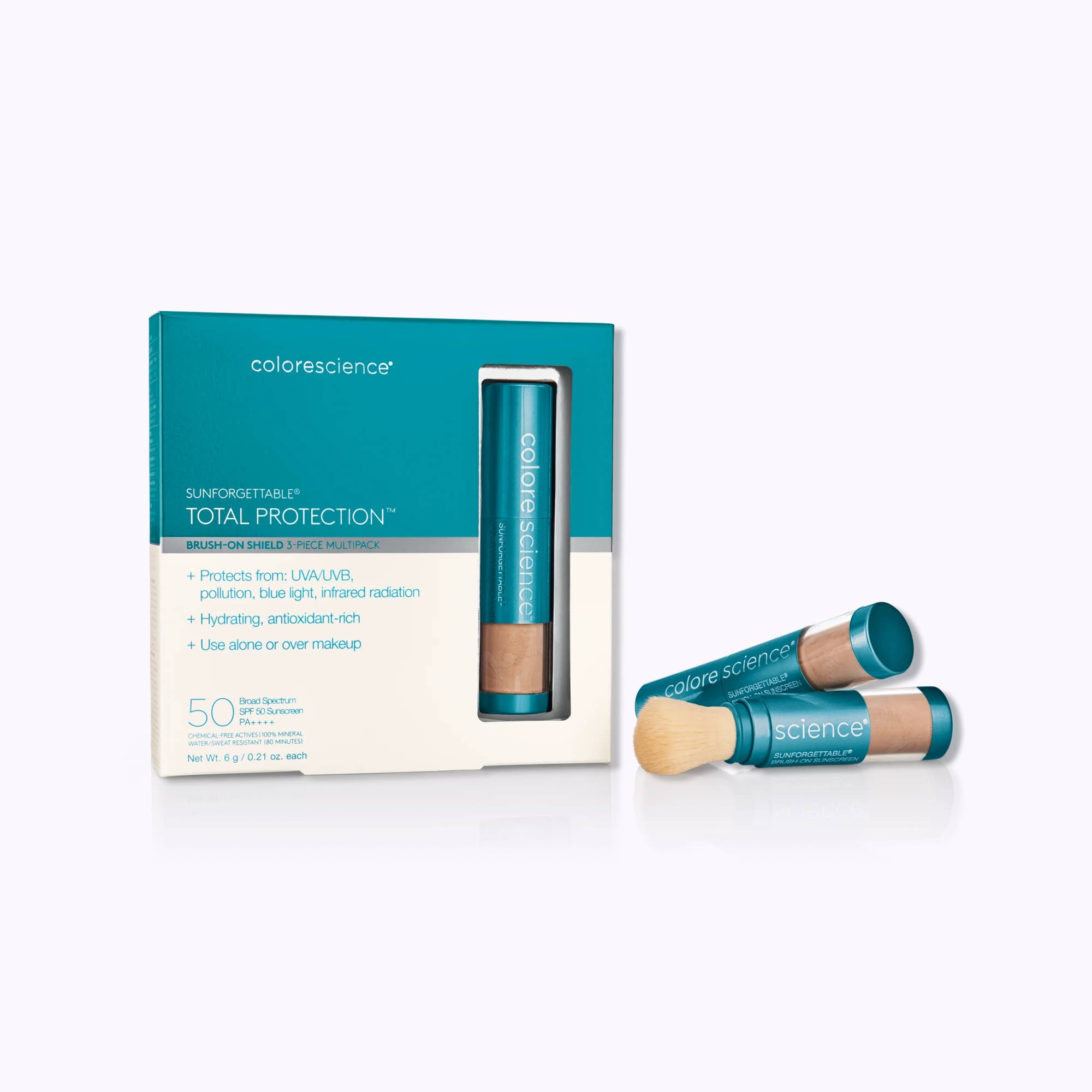 Dermstreet - Vente Crèmes solaires - Colorescience Sunforgettable Total Protection Poudre Écran Solaire SPF 50 Multipack