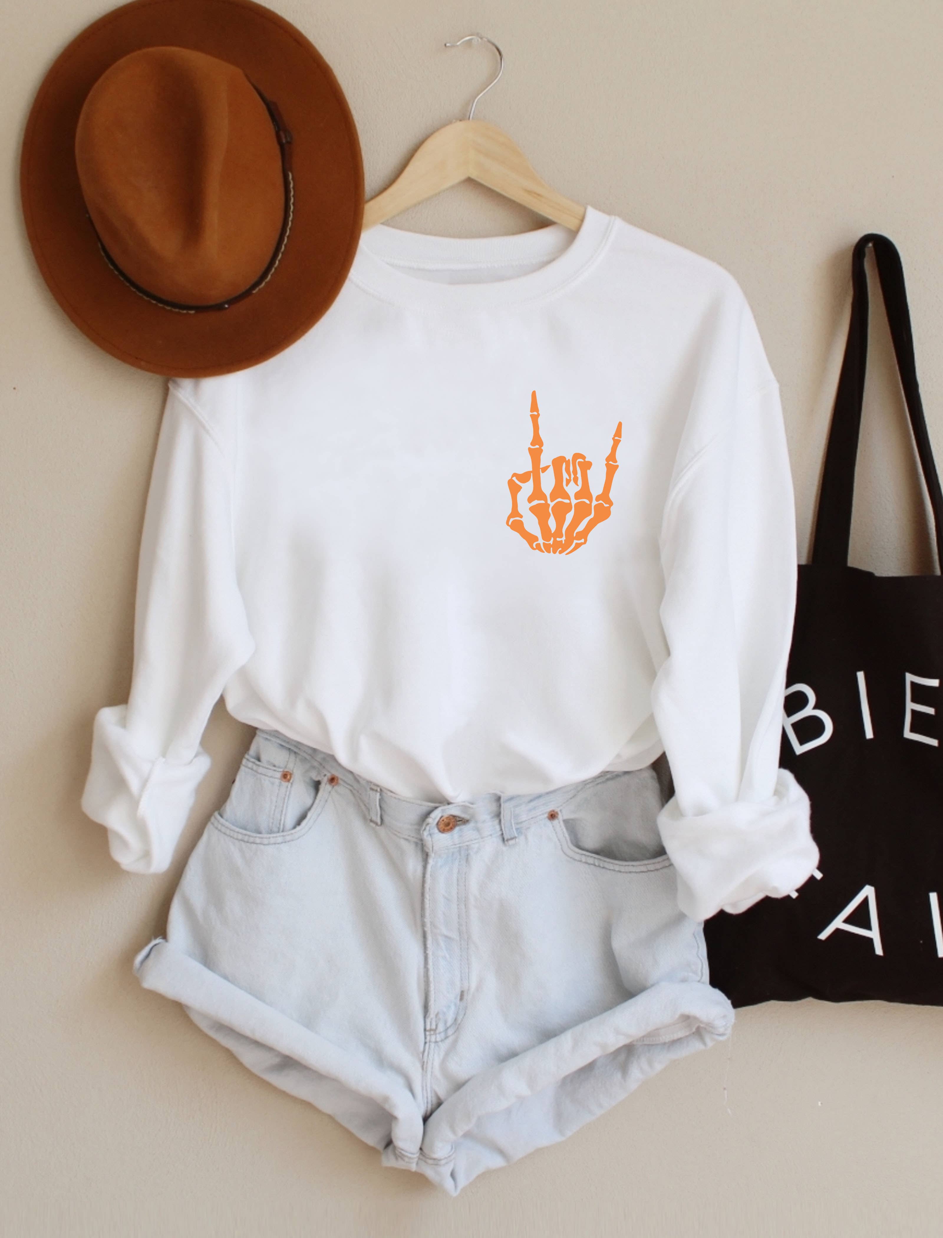 PINK NABI – wholesale Graphic sweatshirt – Women’s – Halloween Skull hand0