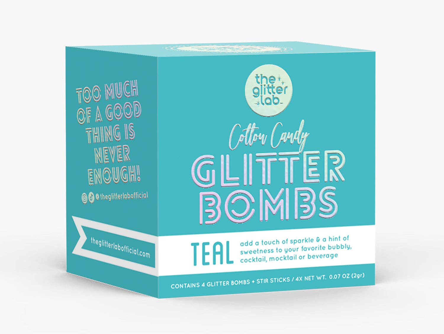 The Glitter Lab - Wholesale Elixir - Teal Drink Glitter Bombs for Cocktails, Mocktails & Bubbly