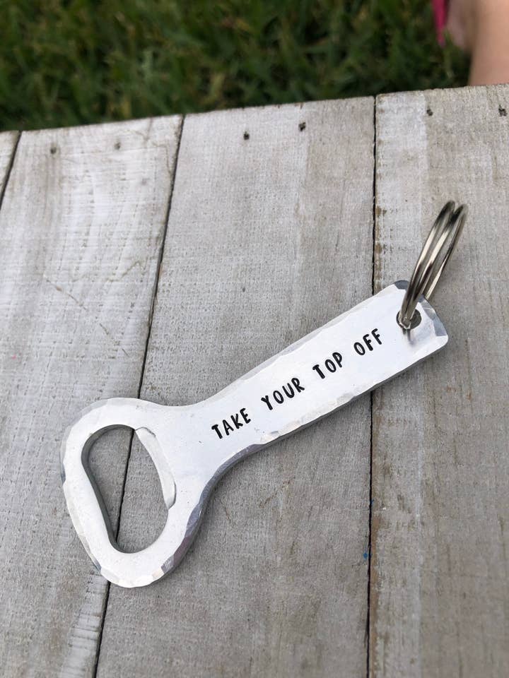 “Take Your Top Off” Bottle Opener for wholesale by The Imprint Duo
