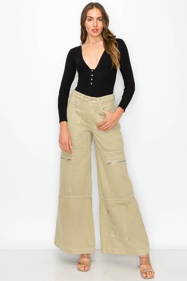 Makers of Dreams - Wholesale Bodysuit - Women's - V-neck Long Sleeve Snap Button Cotton Rib Bodysuit (Black)5