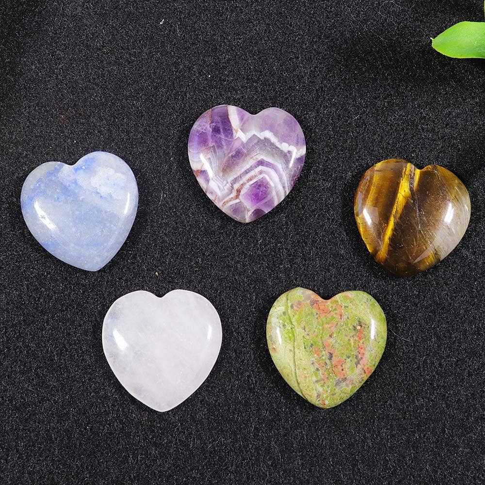 Natures Artifacts Inc - Wholesale Spiritual Stone/Crystal - Assorted Mini Heart Stones Assorted  | Gemstone Heart1