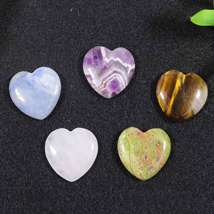 Natures Artifacts Inc - Wholesale Spiritual Stone/Crystal - Assorted Mini Heart Stones Assorted | Gemstone Heart1