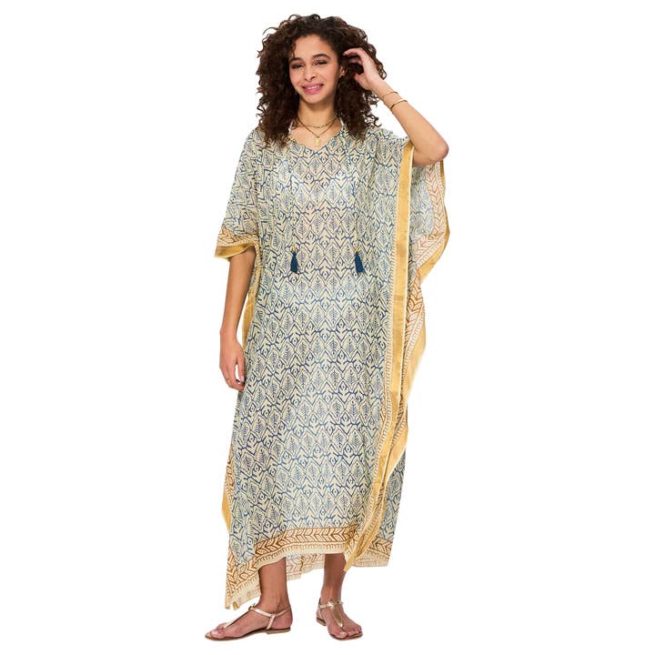 La Mano Boho - Wholesale Kaftan - Women's - LONG SUMMER KAFTAN 3/4 SLEEVES KAF8500G