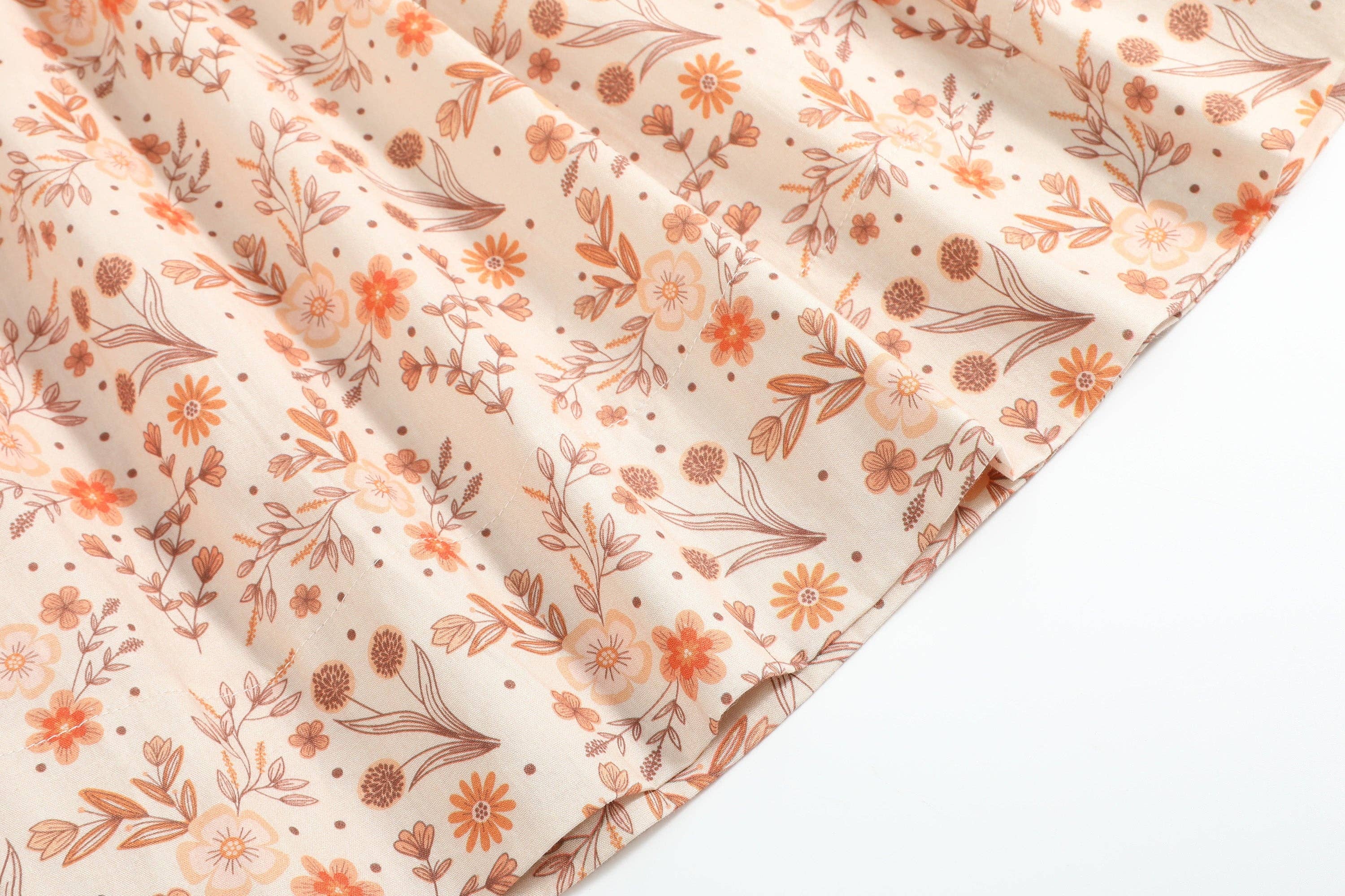 Lil Cactus - Wholesale Dress - Kids - Brown Floral Smocked Bishop Dress4