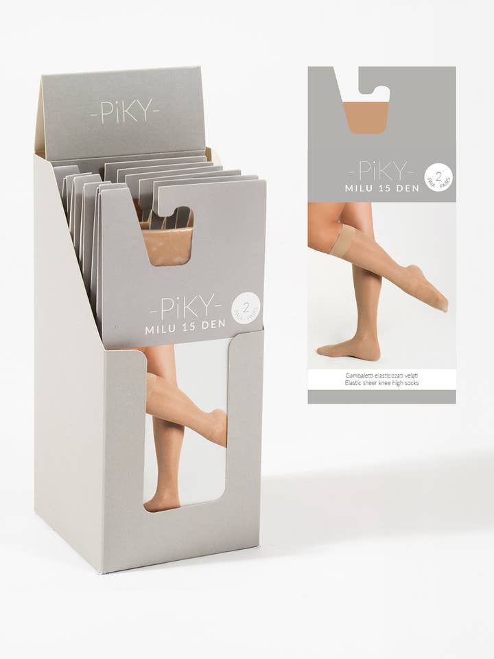 Mi-bas Femme 15 DEN Bas Voilés Satinés Fabriqué en Italie pour la vente par PIKY