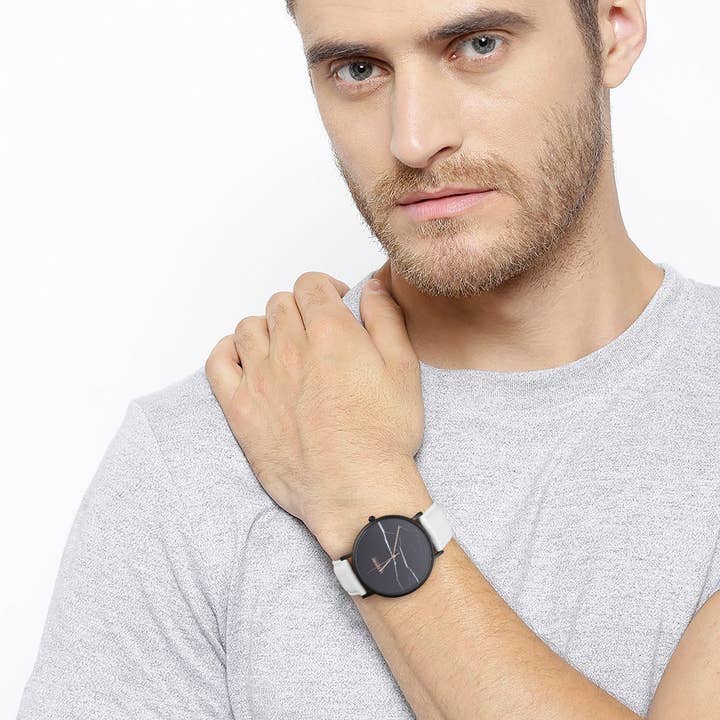 LA ENVIRO - Wholesale Wrist watch – Women's - PINEAPPLE LEATHER BLACK WITH WHITE STRAP I MARBLE 40 MM3