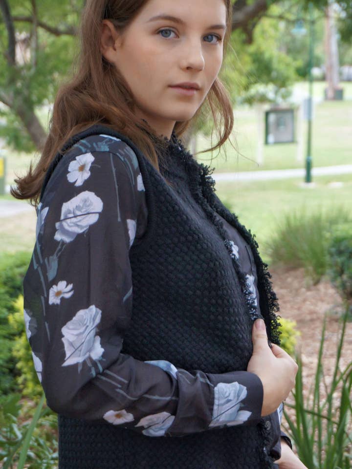 Nuan Cashmere – Colete - Unissexo por atacado – Colete COCO - Preto9