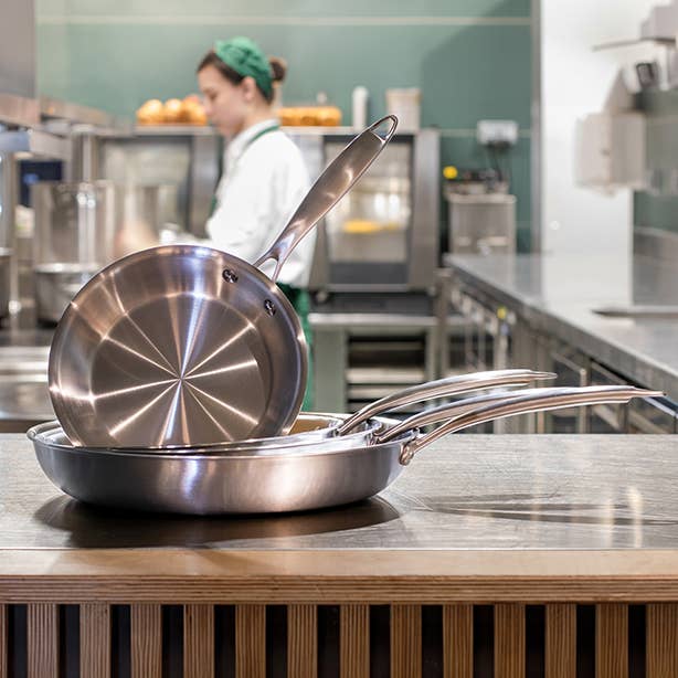 Menastyl - Wholesale Pan - Set 3 triply stainless steel frying pans 20/24/28cm - induction4