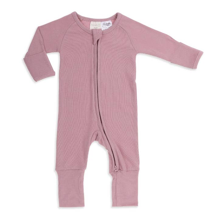 Wanderer Organic Full Length Onesie Rosy Mauve for wholesale by www.fauveandco.com.au